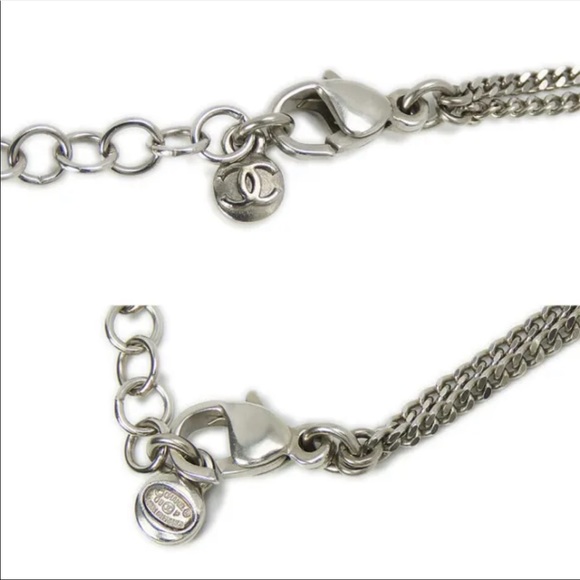 Chanel Strass Silver CC Love Necklace. Circa 2008 Spring Collection. - Picture 7 of 7